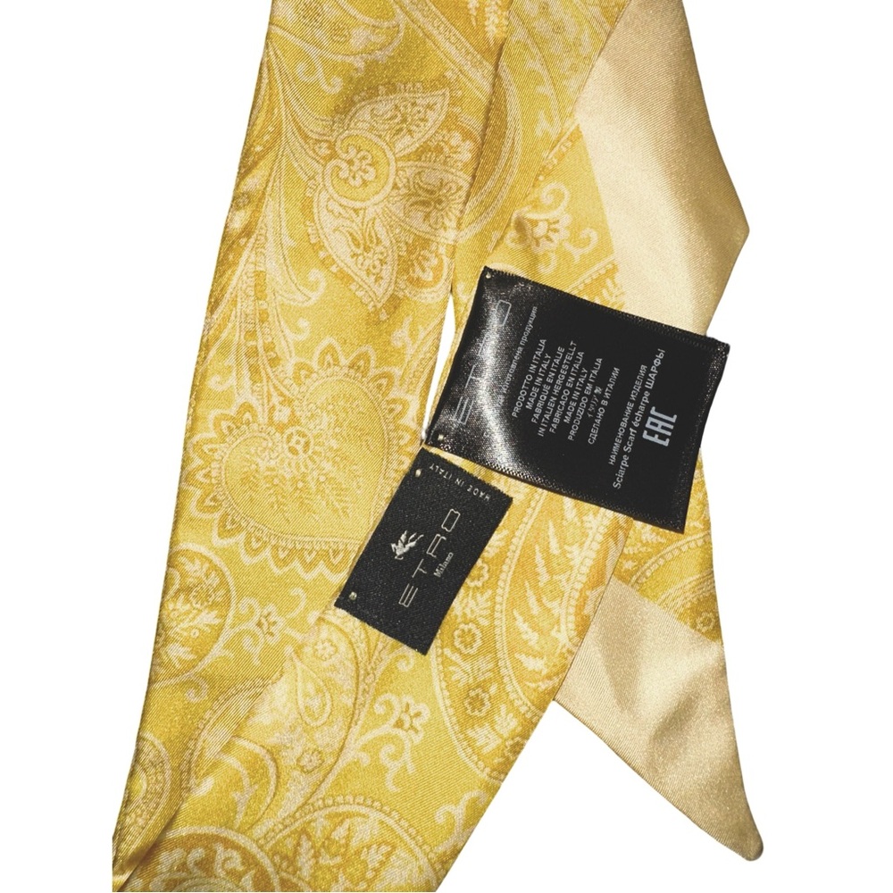Etro Yellow Paisley Paisleyina Women's Scarf - Picture 3 of 4